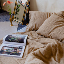 Load image into Gallery viewer, Chewy Caramel Linen pillowcase
